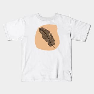 Minimalist Line Feather Organic forms abstract art Kids T-Shirt